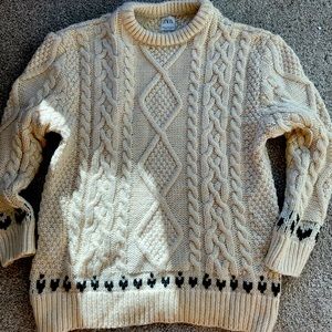 Zara fisherman sweater in cream XL
